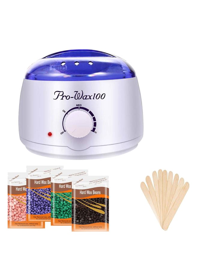 Wax Warmer Hair Removal Heater With Wax Beans And Applicator Stick Multicolour