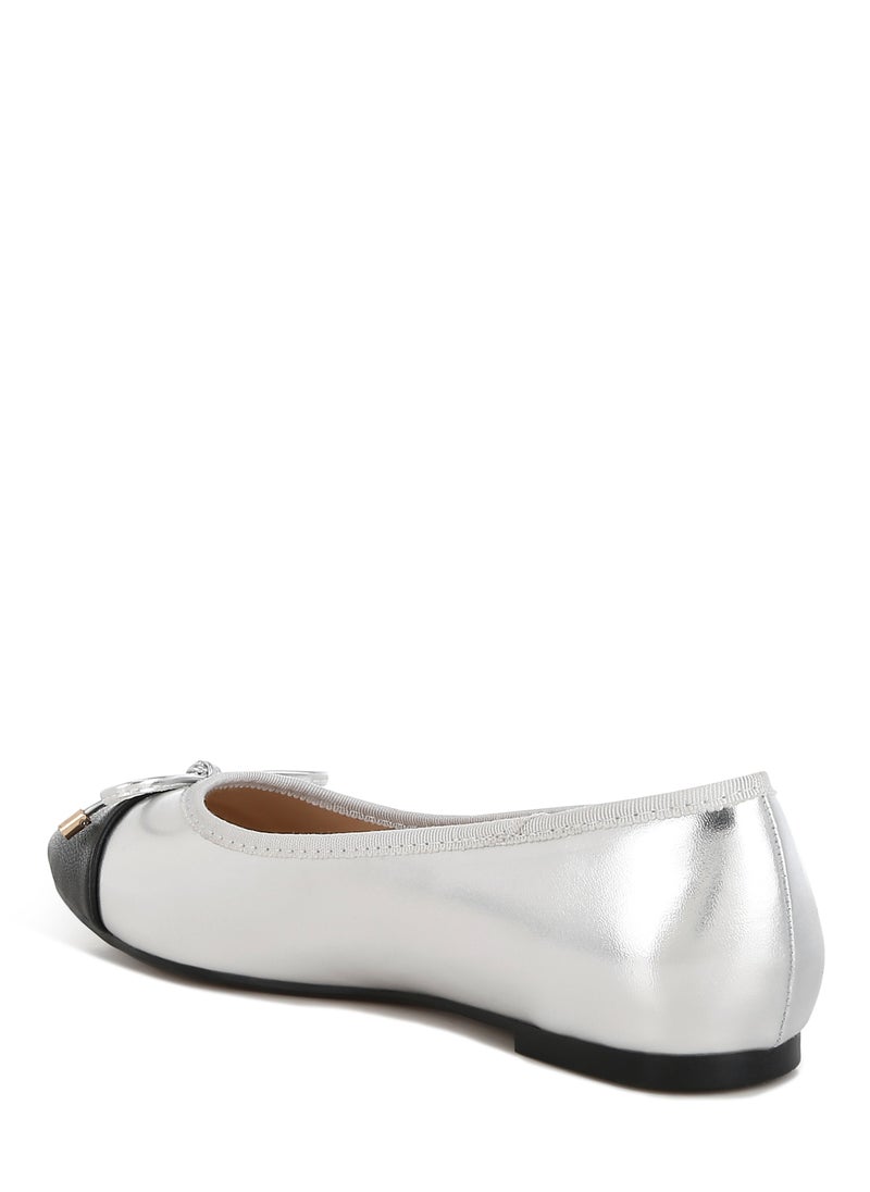 Silver Two Tone Ballet Flats