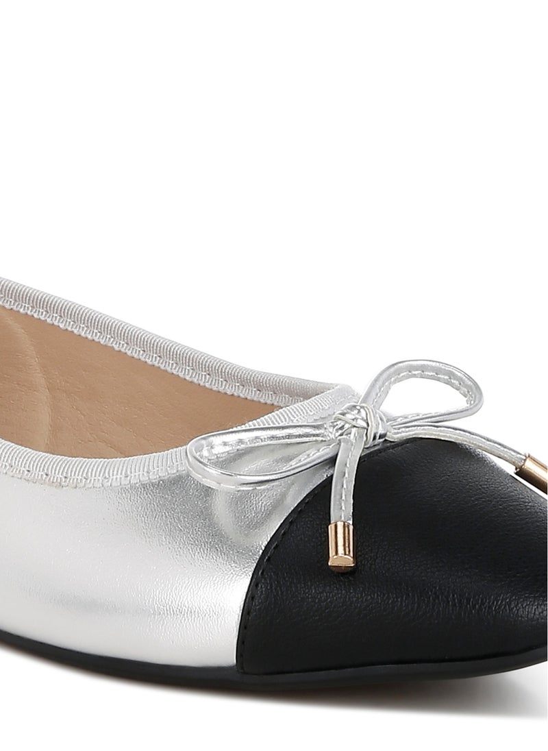 Silver Two Tone Ballet Flats