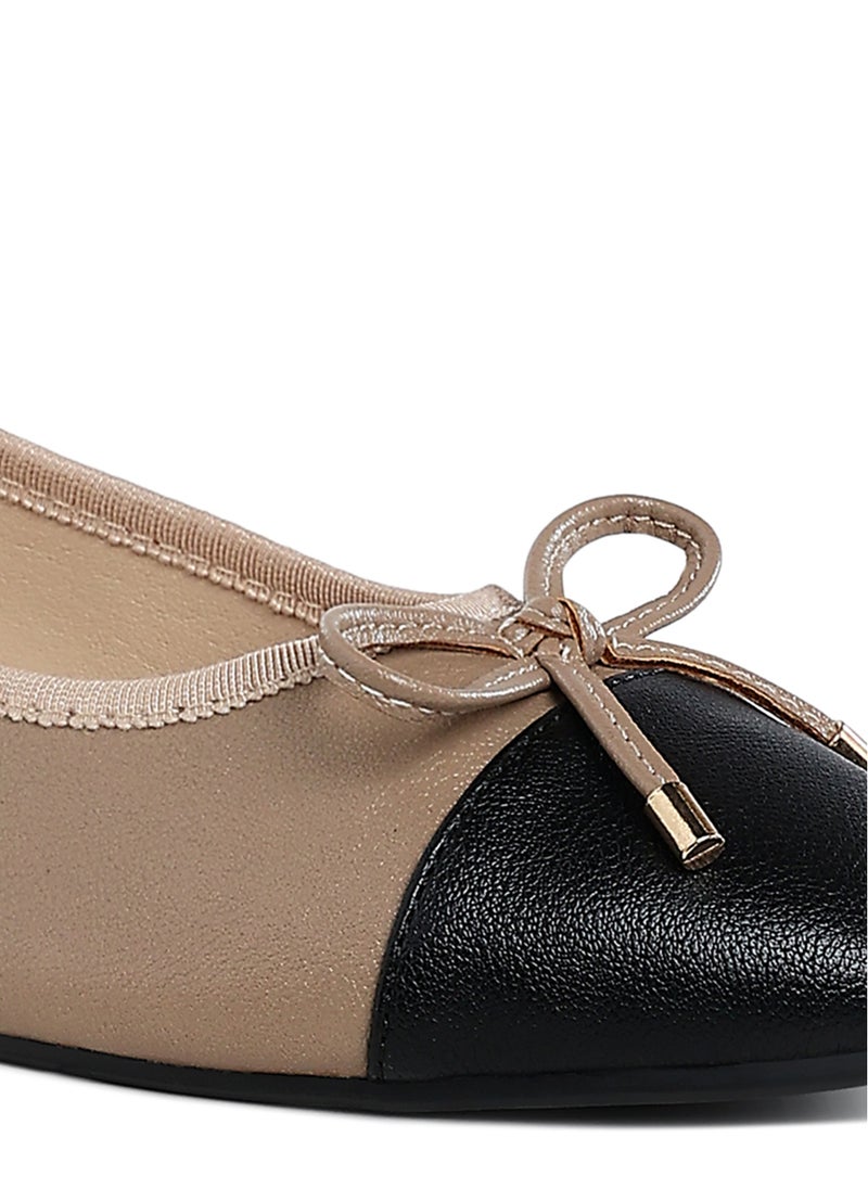 Nude Two Tone Ballet Flats