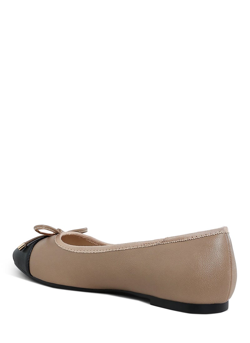 Nude Two Tone Ballet Flats