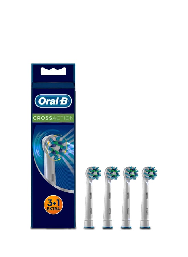 4-Piece Cross Action Replacement Brush Head White/Blue