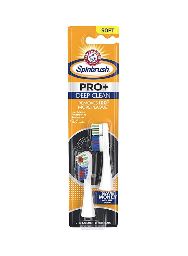 Pack Of 2 Spinbrush Pro Deep Clean Soft Brush Heads White