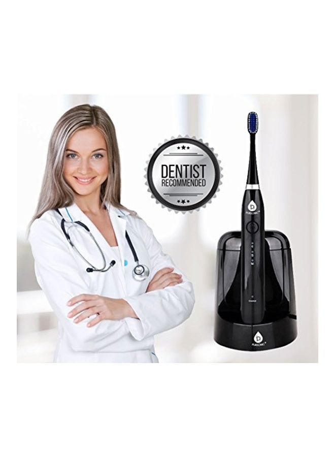 Rechargeable Sonic Toothbrush with 12-Brush Heads Black