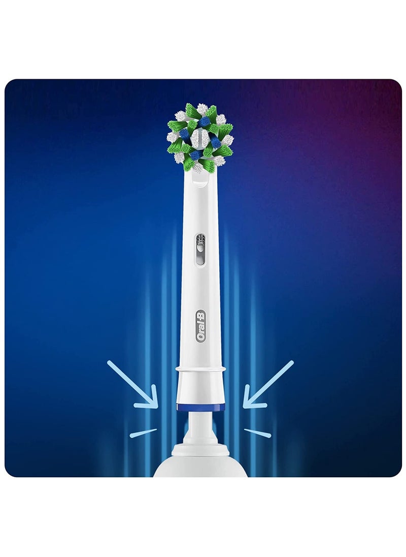 Oral-B Cross Action Electric Toothbrush Head with CleanMaximiser Technology - Pack of 4 -White