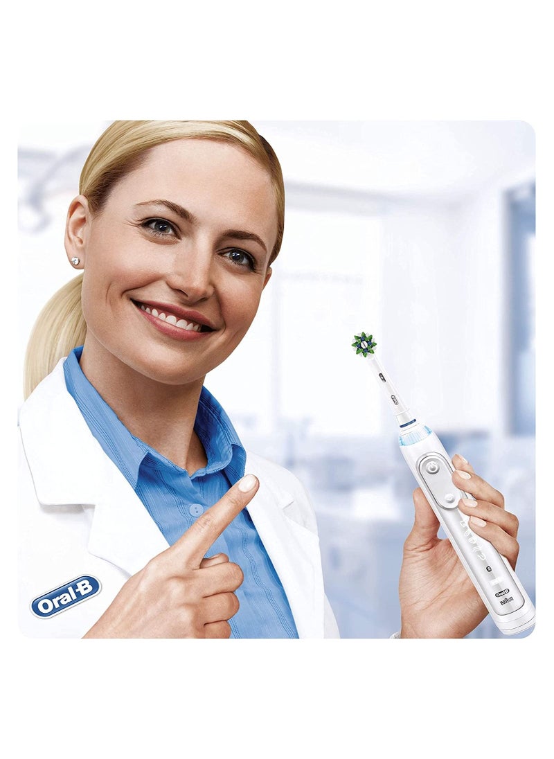 Oral-B Cross Action Electric Toothbrush Head with CleanMaximiser Technology - Pack of 4 -White