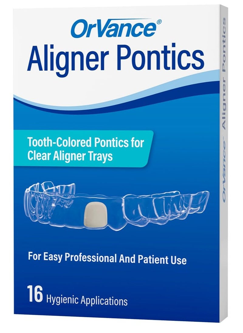 Aligner Pontics | Temporary Tooth Replacement for Aligner Trays and Retainers During Orthodontic Treatment (16 Count)