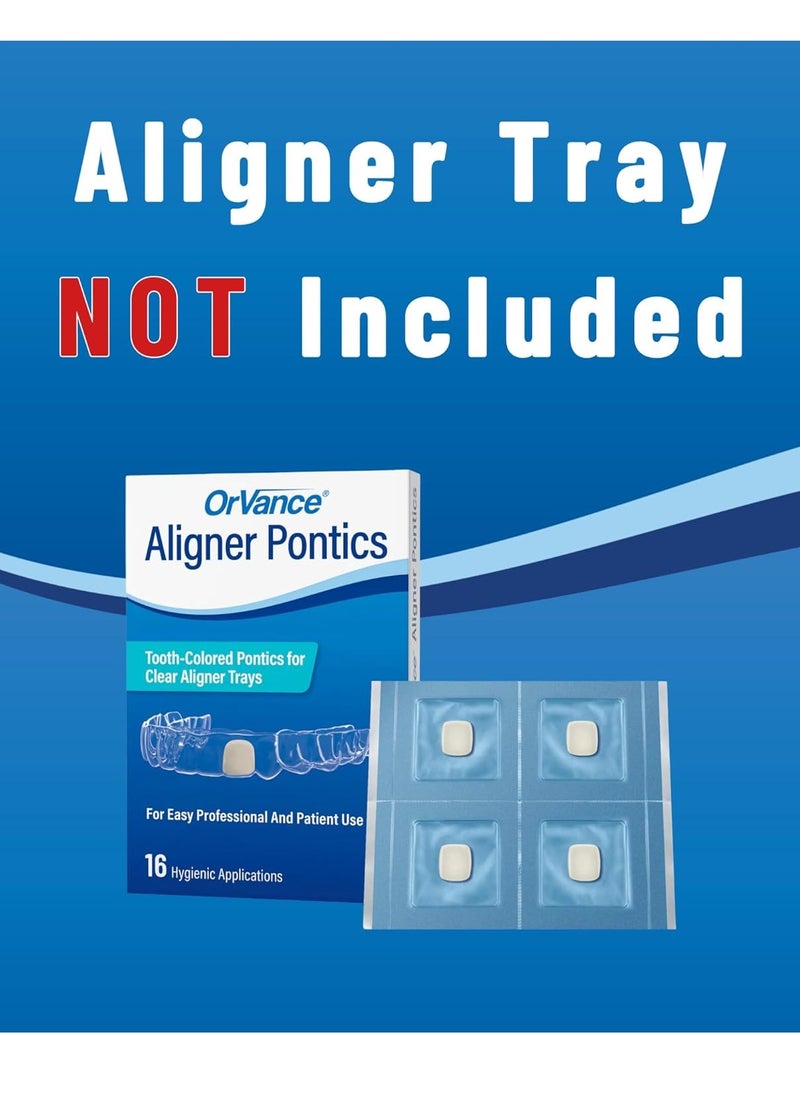 Aligner Pontics | Temporary Tooth Replacement for Aligner Trays and Retainers During Orthodontic Treatment (16 Count)