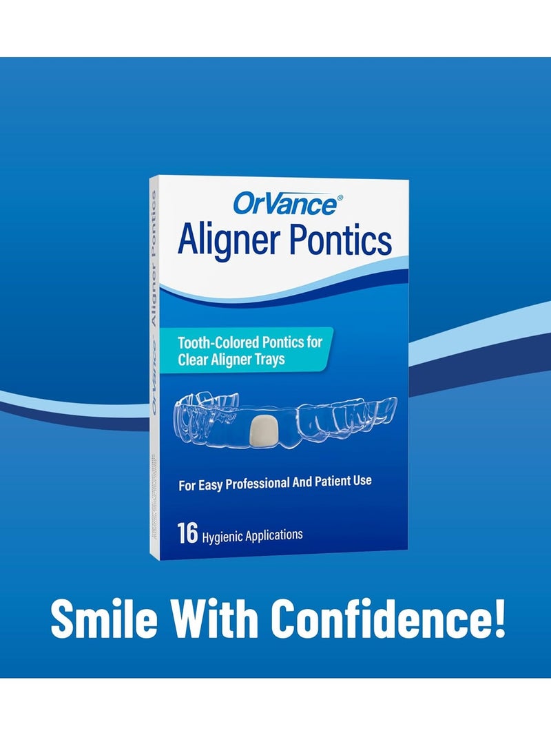 Aligner Pontics | Temporary Tooth Replacement for Aligner Trays and Retainers During Orthodontic Treatment (16 Count)