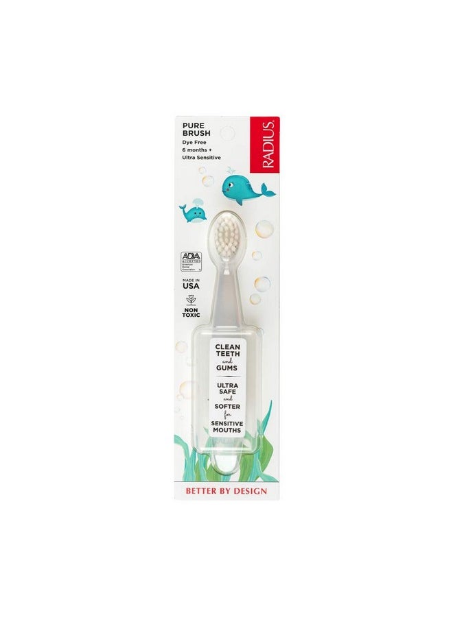 Children'S Toothbrush Pure Brush Ultra Soft Bpa Free Ada Accepted Designed For Delicate Teeth For Kids 6 Months And Up - Clear - Pack Of 1