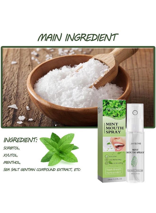 Mint Mouth Spray 30ML, Fresh Breath Oral Care Essence, Breath Freshener, Bad Breath Treatment, Long Lasting Breath Spray For Bad Breath, Fresh Breath Spray For Mouth Freshener