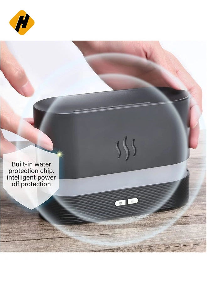 Flame Air Diffuser,Humidifier,Portable-Noiseless Aroma Diffuser for Home,Office or Yoga Essential Oil Diffuser with No-Water Auto-Off Protection(Black)…