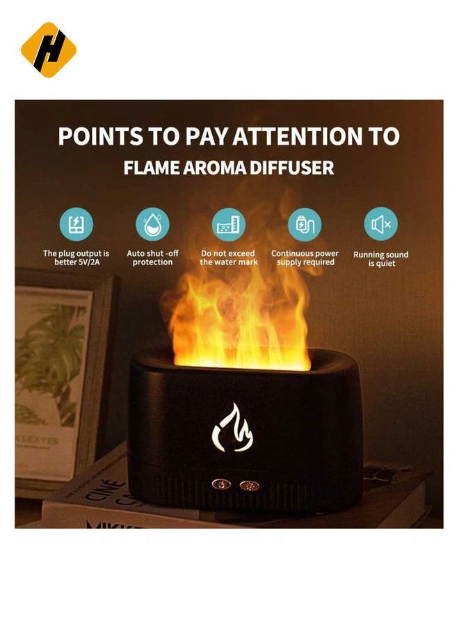 Flame Air Diffuser,Humidifier,Portable Noiseless Aroma Diffuser with Multicolor Lights Waterless Auto Off Protection Essential Oil Diffuser for Home,Office