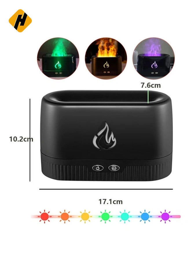 Flame Air Diffuser,Humidifier,Portable Noiseless Aroma Diffuser with Multicolor Lights Waterless Auto Off Protection Essential Oil Diffuser for Home,Office