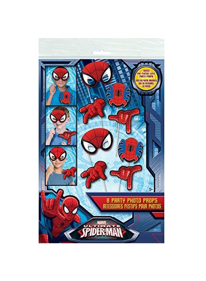 8-Piece Spiderman Themed Photo Booth Props Set 66465