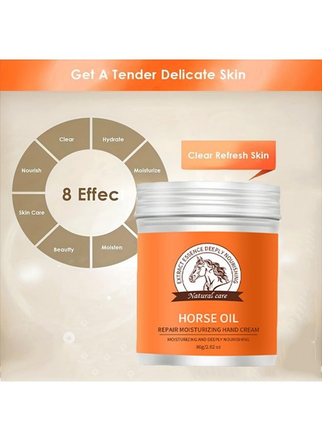 Horse Oil Cream For Dry Rough Hands,Horse Oil Feet Cream Preventing Your Skin From Peeling And Cracking,Making Your Hands/Feet Smooth And Soft,Moisturizing And Nourishing Your Hands/Feet