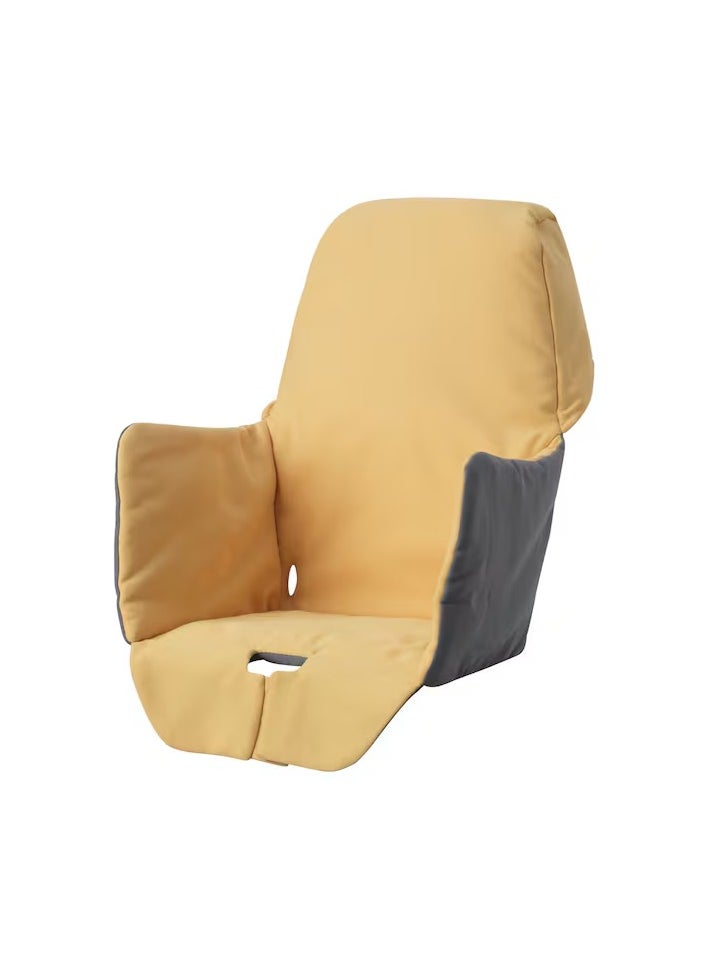 Padded seat cover for highchair, yellow