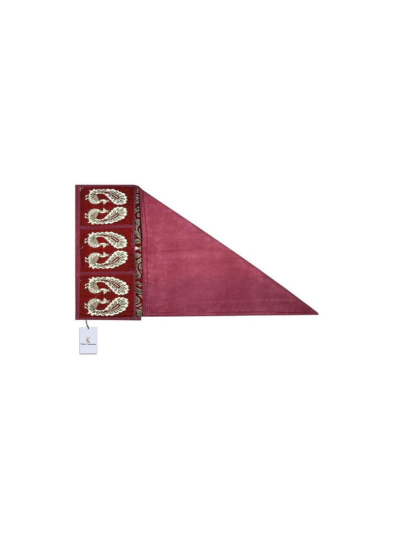 Kuber Industries Red Cotton Fridge Top Cover Peacock Design Fc09