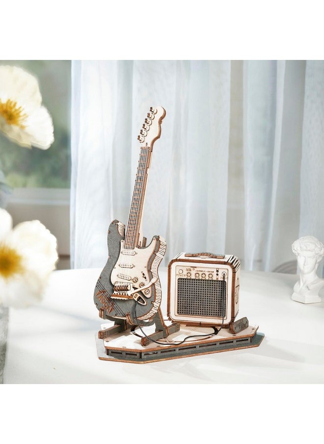 3D Puzzles For Adults, Diy Wooden Model Kit For Adults To Build, Stem Electric Guitar Desk Toy Project For Kids, Birthday