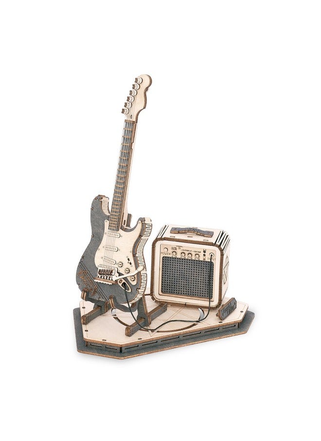 3D Puzzles For Adults, Diy Wooden Model Kit For Adults To Build, Stem Electric Guitar Desk Toy Project For Kids, Birthday