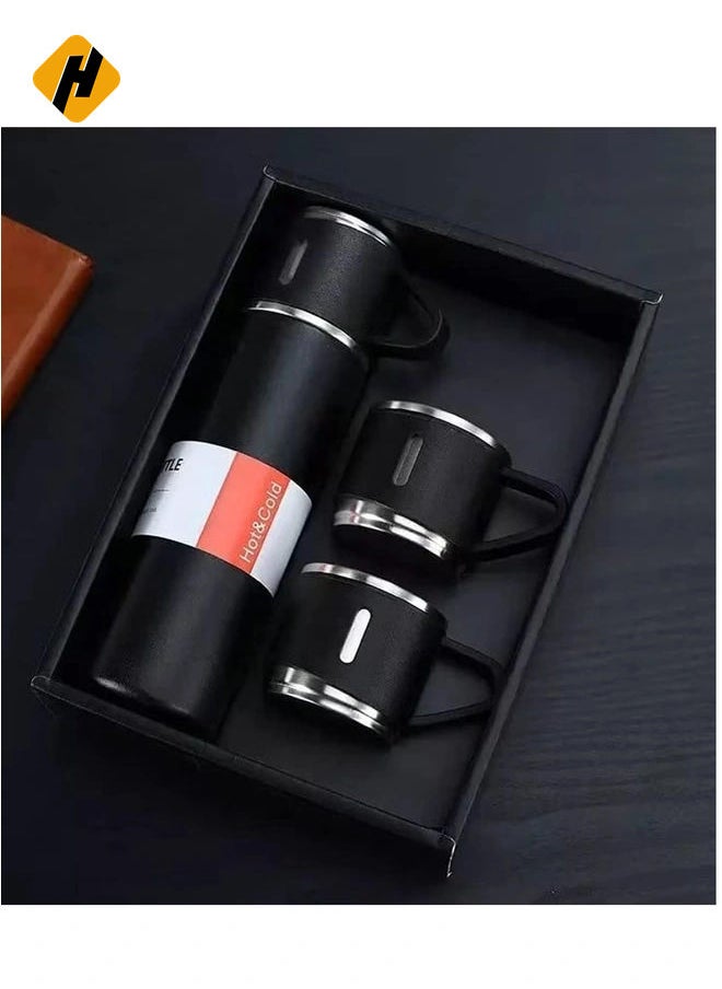 Stainless Steel vacuum Flask Gift Set: Insulated Water bottle for Outdoor Travel and Sipping (Black) (HEAVY DUTY)
