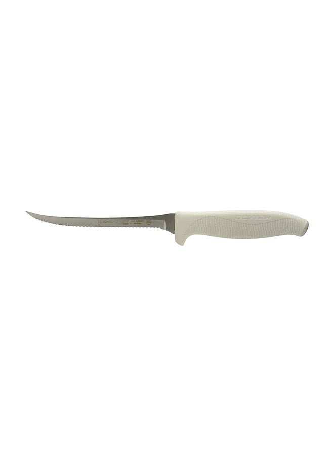 Stainless Steel Scalloped Utility Slicer White/Silver 10inch