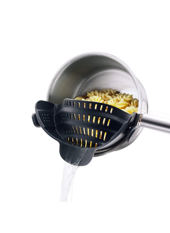 Clip On Strainer For Pot Pans Black 3.14 x 8.66 x 2.28inch