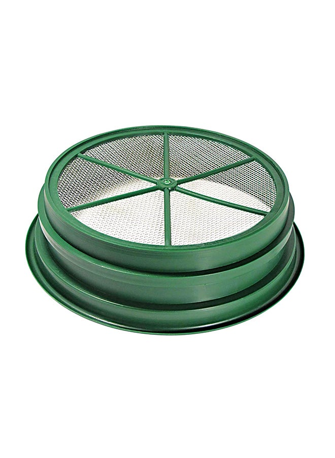 Patented Stackable Sifting Pan Strainer Green 13.25inch