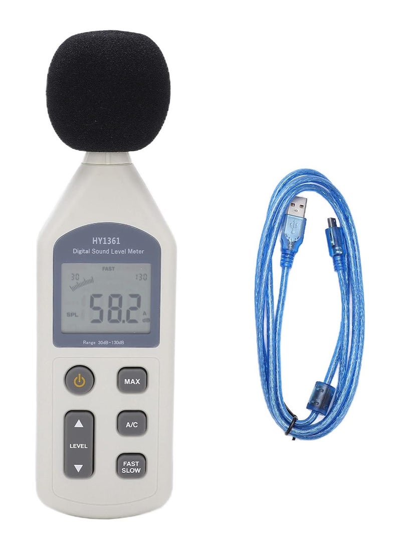 Sound Level Meter Usb Decibel Tester with Lcd Screen 30-130dba 35-130dbc Noise Recorder for Shopping Malls Hy-1361