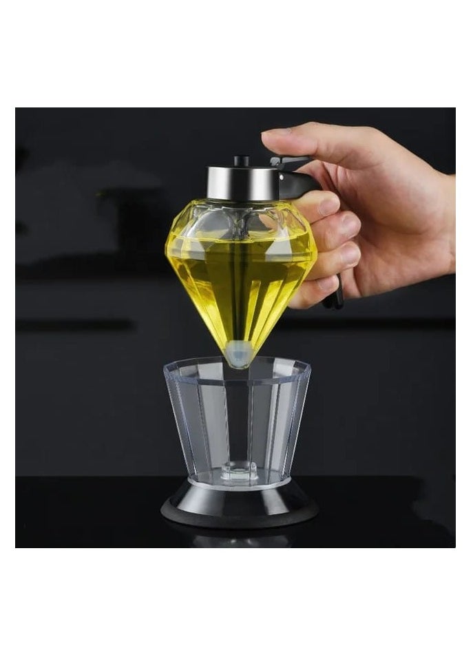 Liying 200ml Olive Oil Glass Dispenser Bottle, Elegant Glass Cooking Oil Dispenser for Kitchen, Wide Opening for Easy Refill and Cleaning, Clear Glass Oil Bottle