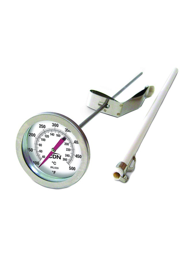 Long Stem Fry Thermometer Silver 12inch