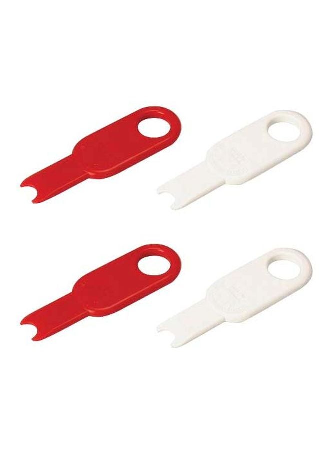 4-Piece Can Opener White/Red 1.2x0.1x4inch