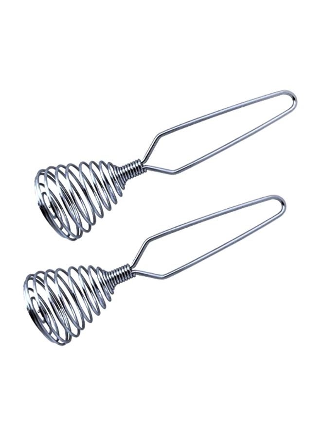 2-Piece Spring Coil Whisks Silver 7inch