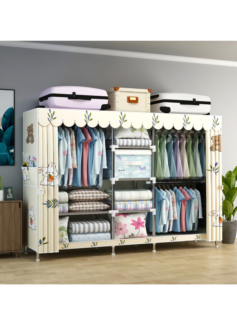 Portable Clothing Wardrobe With Storage Cupboard Organiser 201*170*45