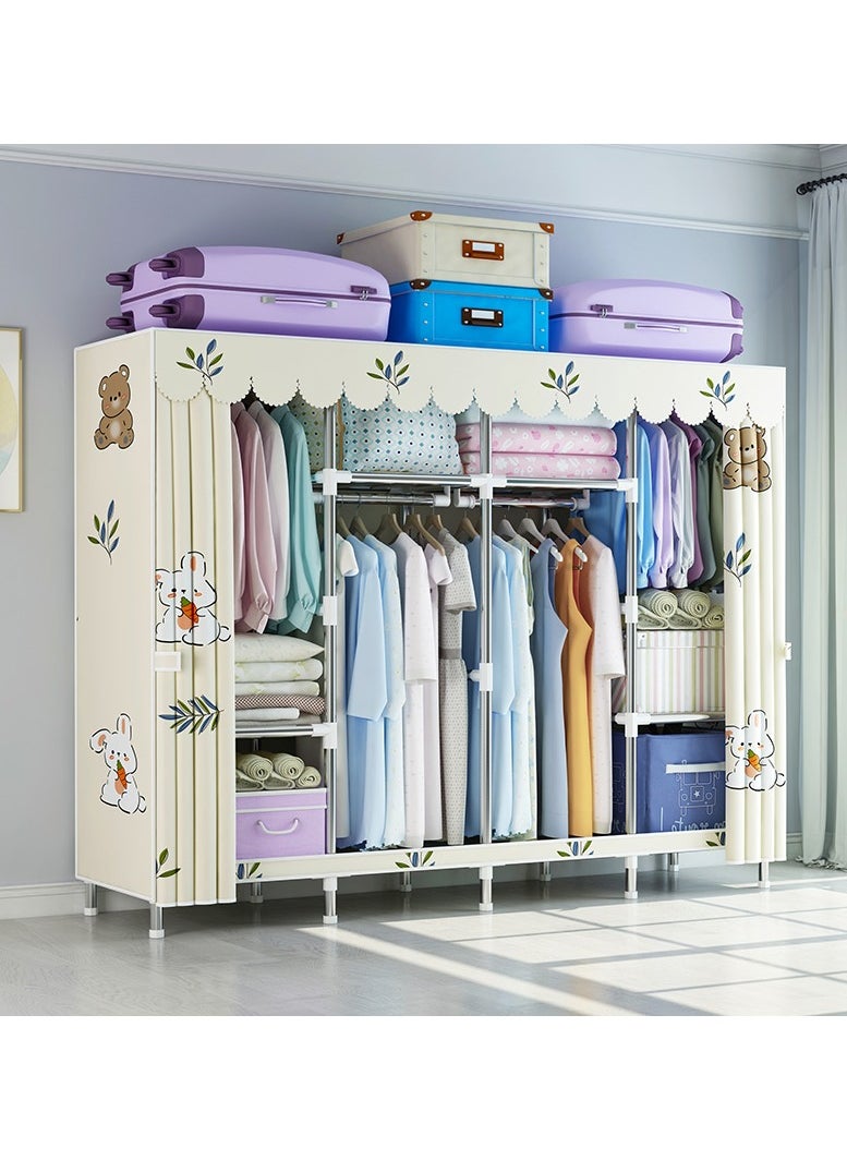 Portable Clothing Wardrobe With Storage Cupboard Organiser 165*170*45