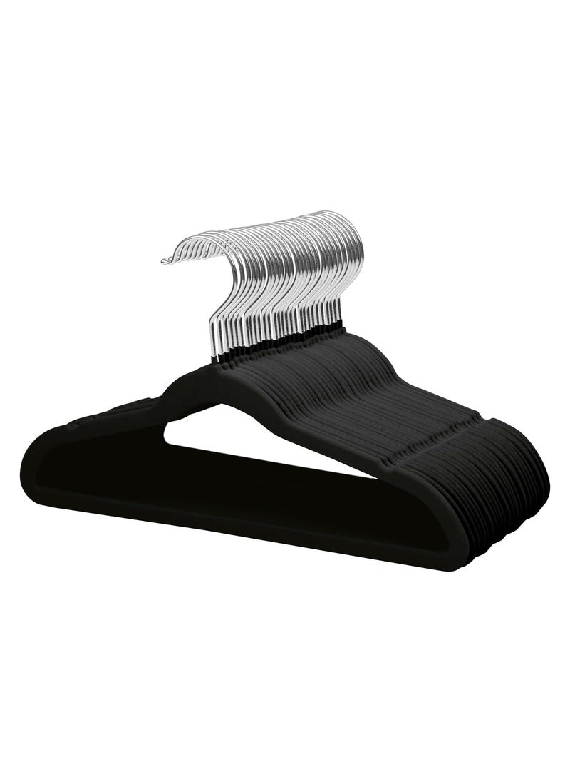Clothes Hangers Heavy Duty Durable Standard Clothes Hanger Plastic Suit Coat Shirt Hangers 50 Pack Space Saving Clothes Hanger With Rubber Coating 16.5 Inches 50pcs black