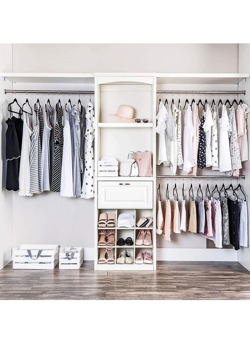 Clothes Hangers Heavy Duty Durable Standard Clothes Hanger Plastic Suit Coat Shirt Hangers 50 Pack Space Saving Clothes Hanger With Rubber Coating 16.5 Inches 50pcs black