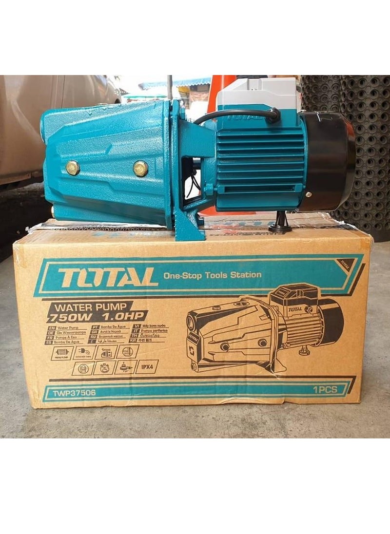 TOTAL Water Pump 750W 1HP Self-Priming Jet Pump 51m Max Head, 55L/min Flow, Copper Motor, Stainless Steel Impeller - 220-240V, 9m Suction, 1