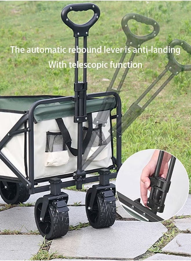 Large Capacity Outdoor Camping Folding Trolley (Khaki )