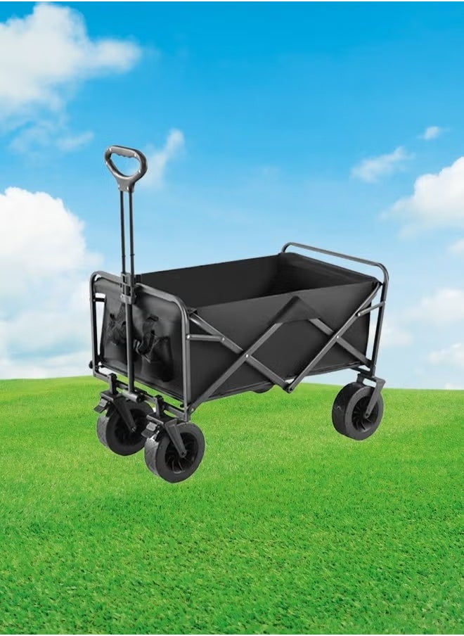 Large Capacity Outdoor Camping Folding Trolley (Black)