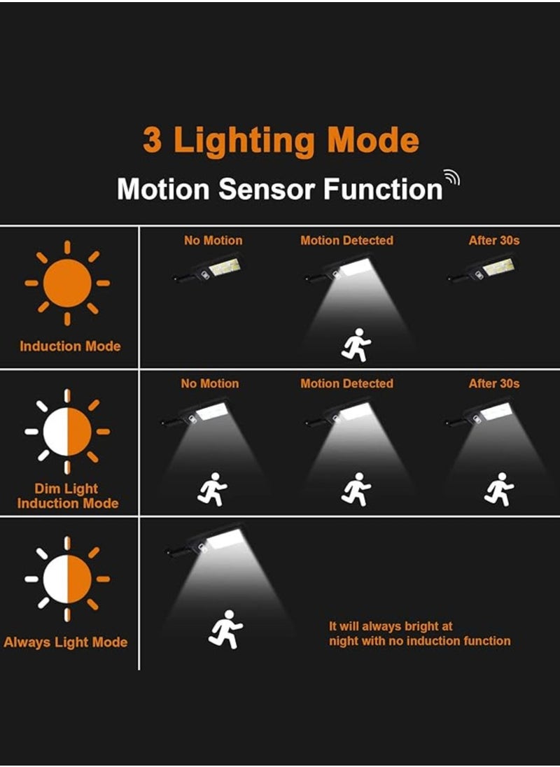 Solar Light Outdoor, Ip65 Motion Sensor Led Security Solar hanging lights with Remote Control, 3 Lighting Modes Wireless Solar Lights Parking Garden Street Yard Deck | 2 Pieces