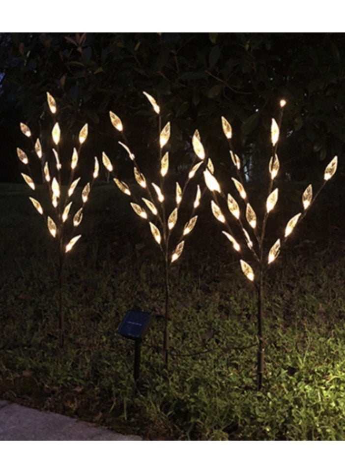 3 Packs of 60 LED Solar Branches Lights Decorative Tree Light Bonsai Leaves Light Lamp for Home Gardern Shopping Mall Decoration