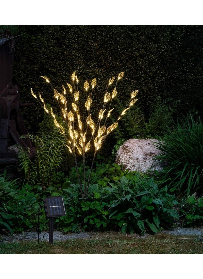 3 Packs of 60 LED Solar Branches Lights Decorative Tree Light Bonsai Leaves Light Lamp for Home Gardern Shopping Mall Decoration