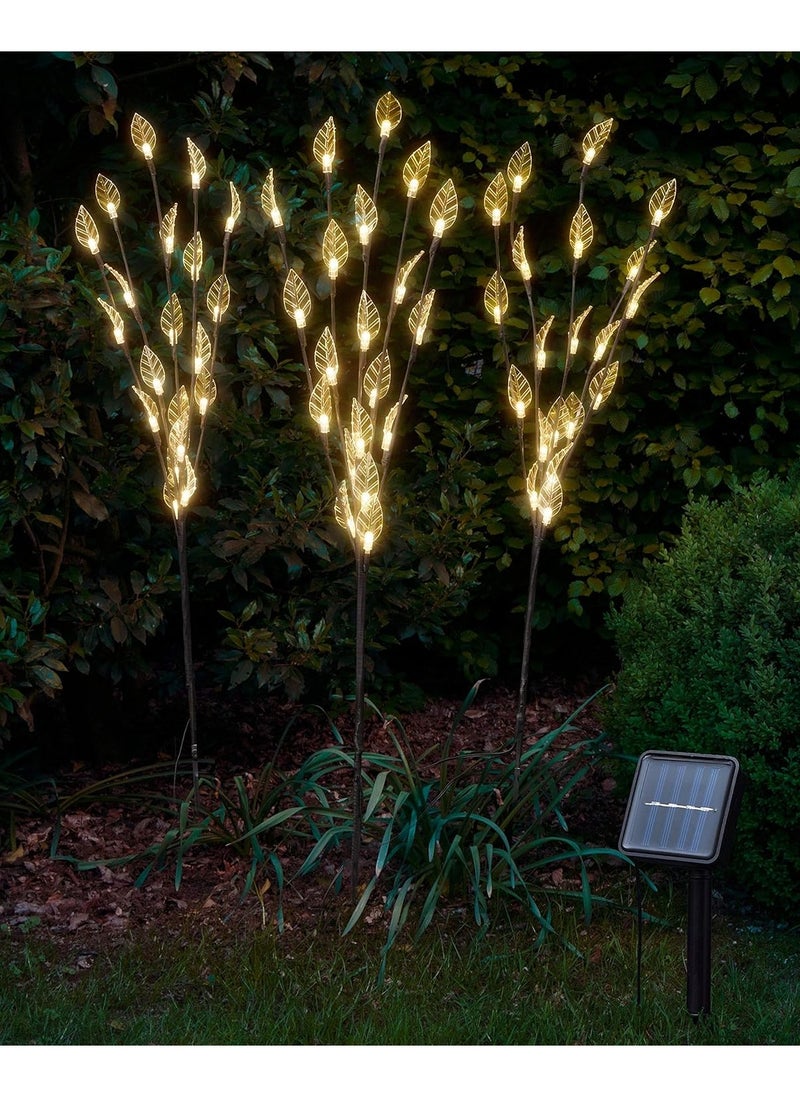 3 Packs of 60 LED Solar Branches Lights Decorative Tree Light Bonsai Leaves Light Lamp for Home Gardern Shopping Mall Decoration