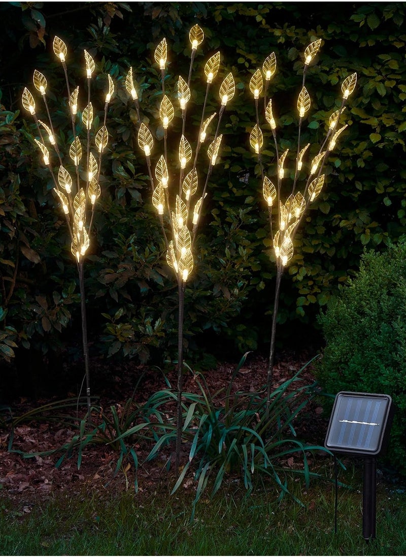 3 Packs of 60 LED Solar Branches Lights Decorative Tree Light Bonsai Leaves Light Lamp for Home Gardern Shopping Mall Decoration