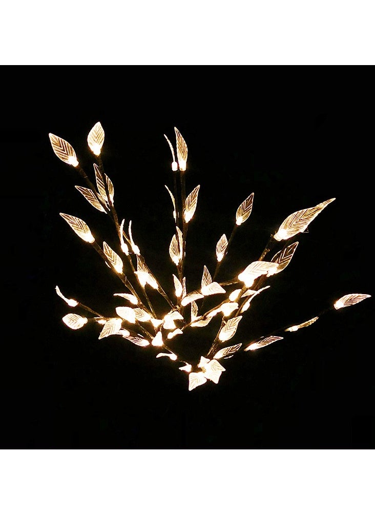 3 Packs of 60 LED Solar Branches Lights Decorative Tree Light Bonsai Leaves Light Lamp for Home Gardern Shopping Mall Decoration