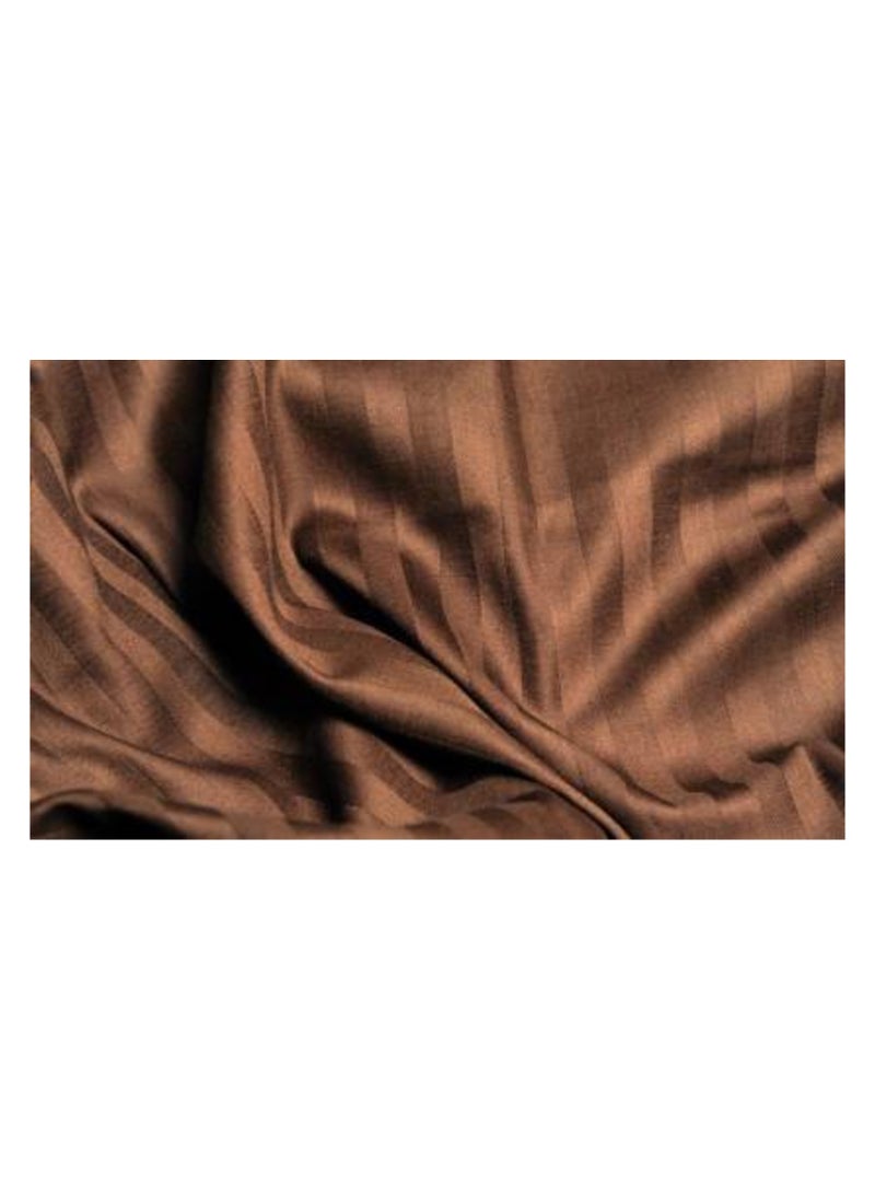 Stripe Microfiber Chocolate Fitted Sheet Double 200x200 cm