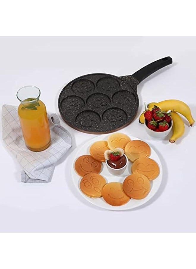 Mini Pancake Pan, Non Stick Pancake Pan for Stove Top with Aluminum Casting and Granite Coating, PFOA-APEO Free, Non-Stick Pan