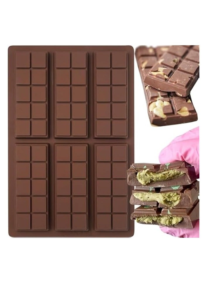 Silicone Chocolate Molds, Rectangle Chocolate Bar Sweet Molds, Mini Silicone Molds, Silicone Bakeware Wax Melt Molds, Non-Stick and BPA Free for Hard Candy