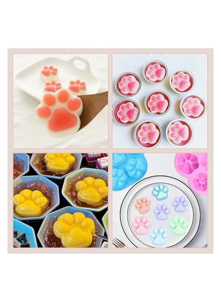 Silicone Chocolate Molds, 3PCS Puppy Dog Paw Break-Apart Chocolate Moulds, DIY Baking & Pastry Tools, Silicone Bakeware Wax Melt Molds, Chocolate, Soap, Ice Cubes Mini Silicone Molds (Blue, Pink)